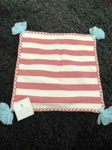 Pottery Barn Kids striped stripe pink white tassel 16" pillow cover New  - Picture 1 of 4