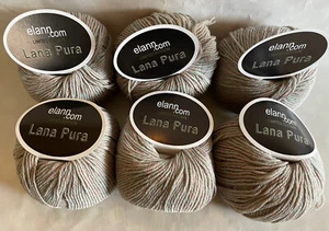 Lote de 6 Bolas Hilo Elann Lana Pura 100% Lana Tasmania 13 Gris Rosa Azul - Imagen 1 de 3