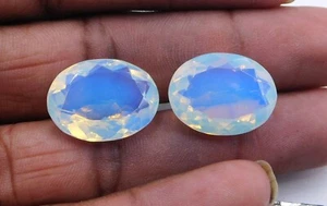 15X20 MM Lab Created Opal Oval Cut Lot Loose Gemstone 29 Cts 2 Pcs P-857 - Picture 1 of 1