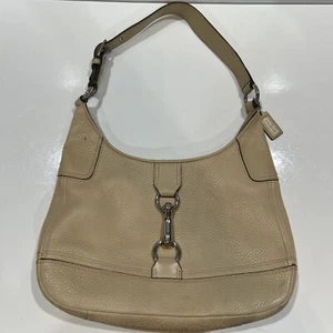 Coach Hamilton F13088 Tan Pebbled Leather Purse Shoulder Bag Lobster Clip - Picture 1 of 20