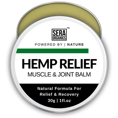 SERA ORGANICS Extra Strength Hemp Balm for Muscle, Joint, Arthritis, Nerve & Back Relief 30g