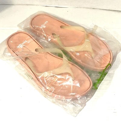 NUEVAS Sandalias Sanuk Para Mujer Talla 11 Melocotón Sidewalker 1100633 Jelly Flats Foto 1 de 4
