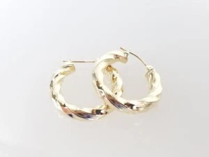 14K Yellow Gold Hollow Fancy Hoop Earrings (AM1075623) - Picture 1 of 4