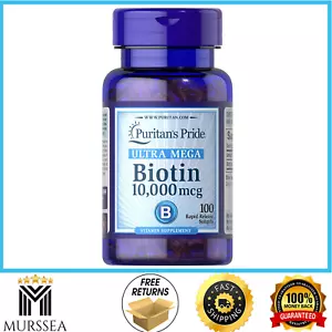 Puritan's Pride Biotin 10,000 mcg Maximum Strength Capsules Softgels Supplement - Picture 1 of 1