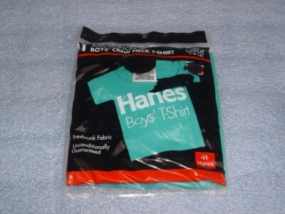 Vintage Hanes Boys Crew Neck T-Shirt Jade Large 14/16 Style NOS Deadstock 1992 - Image 1 of 2