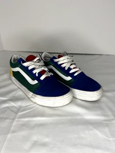 Vans Off The Wall 500714 Kids Shoes Size 3 Suede/Canvas Blue/Green/Yellow/Red - Picture 1 of 5