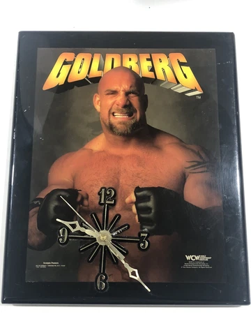 Vintage WCW Goldberg Poster Clock 1998 Tested Working Scorpio Posters Cover