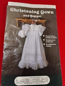 GOOSEBERRY HILL CHRISTENING GOWN BONNET #125 UNCUT 1987 Kathy Pace NB to 3 mths - Picture 1 of 7
