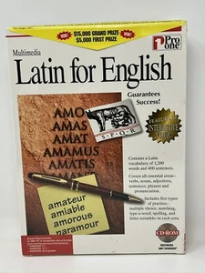 Latin for English Pro One Multimedia PC CD-ROM Software for Windows Home School - Picture 1 of 8