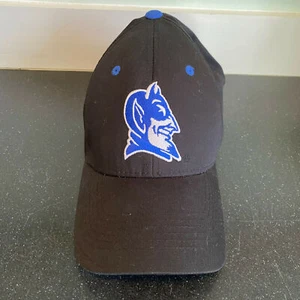 Duke Blue Devils Baseball Hat Mens Black OSFA Strapback Adjustable Cap - Picture 1 of 9