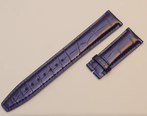 ORIGINAL GENUINE IWC PILOT PORTUGAL Watch Alligator Leather Strap Blue Navy 20mm - Picture 1 of 4
