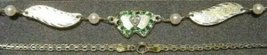 Nuevo tobillera oro 14K/diaco corazón/esmeralda - grabado gratis - Imagen 1 de 2