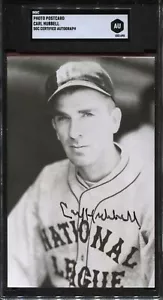 Carl Hubbell New York Giants - cartolina fotografica reale - autografo autentico SGC - Foto 1 di 2