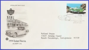 USA3 #3932 ADDR PCS ARTCRAFT FDC Sporty Cars 1954 Kaiser Darren - Picture 1 of 1