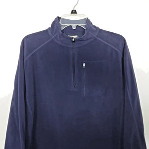 LL Bean Mens Large Navy Blue Lightweight Long Sleeve 1/4 Zip Style #OBVM2 - Picture 1 of 7