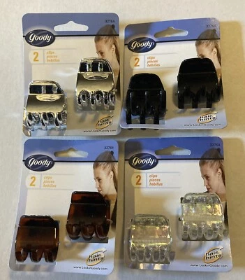 Goody Claw Hair Clips - 2-Count: Silver, Clear, Brwn, Blk (4 Diff.) New 2000 A5 - Image 1 of 4