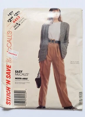 Stitch n Save by McCalls Pattern 4453 Misses Jacket Pants Sz B 14 16 18 Cut 1989 - Image 1 of 4