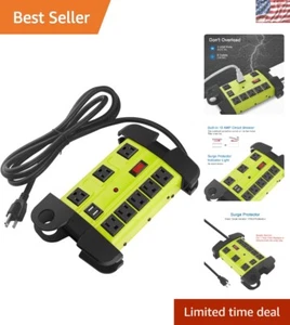 8-Outlet Heavy Duty Power Strip with USB, Wall Mountable - Ideal for Outdoor Use - Picture 1 of 9