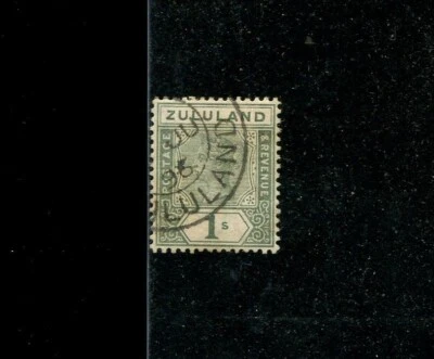 ZULULAND - SUDAM AFRICA 1 chelín Scott #20, 1896 en estado bastante bueno-excelente Foto 1 de 4