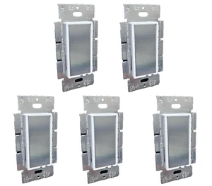 Paquete de 5 interruptores atenuadores táctiles PG blancos de un solo polo 120 VCA 60 HZ 600 W LUXXDM600-04 - Imagen 1 de 3