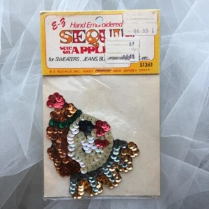 Vintage sequin clown appliqué Patch Sew On 70s Deadstock NOS - Clowncore - Bild 1 von 4
