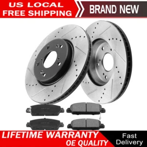 Front Brake Rotors + Ceramic Brake Pads For 2013 2014 2015 2016-20 Honda Accord - Picture 1 of 9