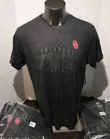 Oklahoma OU Sooners Football 47 Brand Men's Black Heather T-Shirt NWT X Large Cover