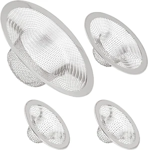 Juvale 4-Pack Stainless Steel Kitchen Sink Drain Strainer, Mesh Screen Drainer a - Picture 1 of 12