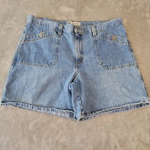 Pantalones Cortos para Mujer Faded Glory 18 Plus Medianos Azul Denim Cremallera Mosca Algodón Bolsillos - Imagen 1 de 9