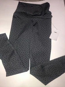 Nike Yoga Damen-Tight Fit hoher Bund 7/8-Länge XS grau Punkte neu mit Etikett vertikaler Swoosh - Bild 1 von 11