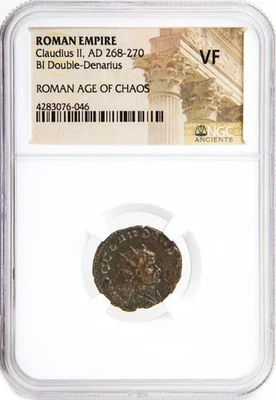 Rare Claudius II Roman AE Coin (AD 268-270) - NGC VF - Historical Artifact - Image 1 of 3