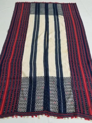 Vintage Traditional Philippine Ifugao Tribal Handwoven Blanket 220x137cms - Image 1 of 4