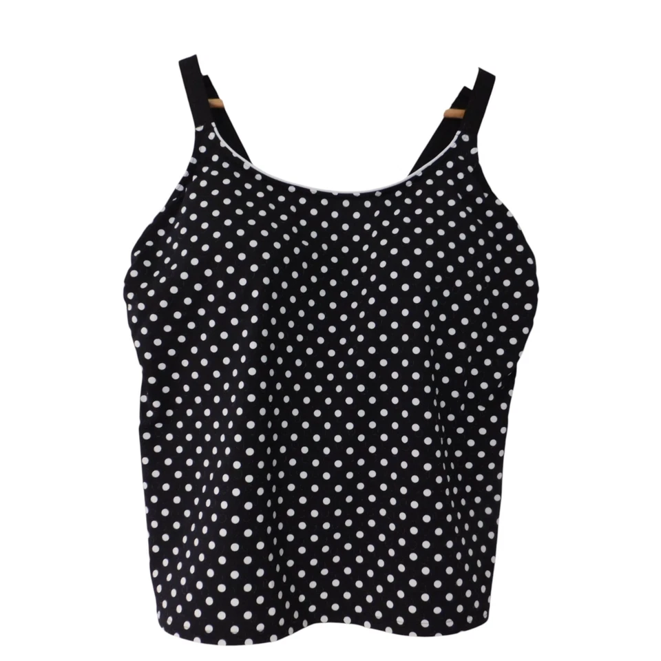 Traje de baño Tankini Lands End talla 16 para mujer 16P pequeño a lunares Foto 1 de 4