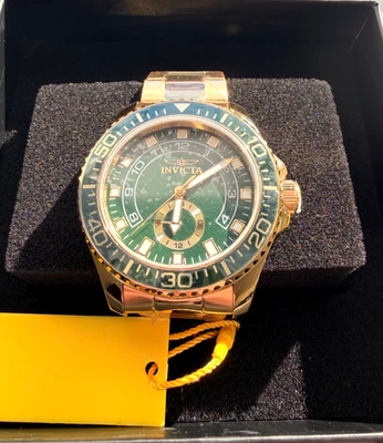 Invicta Pro Diver Command Men's Watch - 44mm, Gold w/ Green Face (47132) - Image 1 of 3
