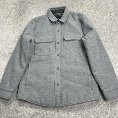 Camisa Chaqueta Abercrombie & Fitch Para Hombre Talla Mediana Gris Forrada Bolsillos Abotonados Foto 1 de 4