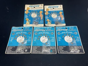 LOTTO 5 pezzi di chiusure a scatto vintage senza cuciture GRIPPER SNAPPER misura 15 e 16 - Foto 1 di 5