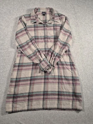 Patagonia Women's Fjord Flannel Shirt Dress- Gray Plaid Medium - Image 1 of 4