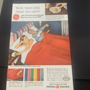 Publicidad publicitaria de colección 1956 General Electric GE nunca fría nunca demasiado caliente - Imagen 1 de 2