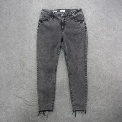 Ava & Viv Jeans Womens 16 Black Gray Wash Mid Rise Skinny Raw Hem Stretch Plus - Image 1 of 4