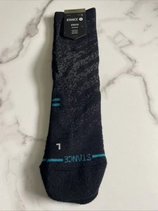 New Stance Designer Mens Athletic Performance Mid Cush Crew Cut Socks Size L Blk - Picture 1 of 5
