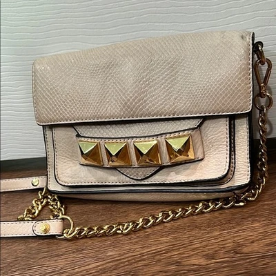 Elegante Bandolera Linea Pelle Cadena Crema y Oro Foto 1 de 4