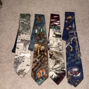 Vintage WWF, Wembley, & Animal Tracks Lot of 4 Animal Ties - Picture 1 of 4