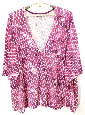 CATHERINES Women's Cotton Cardigan Sweater Long Sleeve Geometric Size 4X 30W 32W - Image 1 of 4
