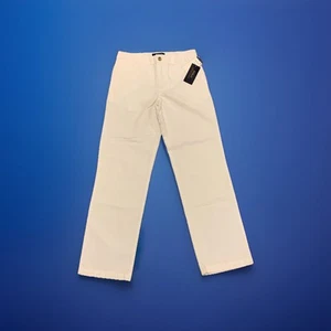 Polo Ralph Lauren Boy's Pants~Size 12~White Chino Pants~Navy Blue Pony Logo - Picture 1 of 5