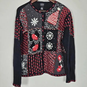 Vintage Designers Originals Studio Weihnachtspullover Strickjacke Schneeflocken Scottie - Bild 1 von 15