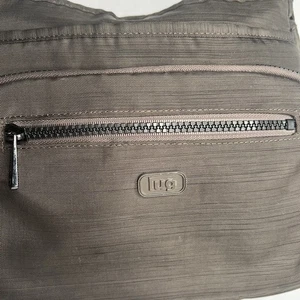 Infinity Collection Lug Gunmetal Brown Shimmy Crossbody Purse Bag Wide Strap - Picture 1 of 8