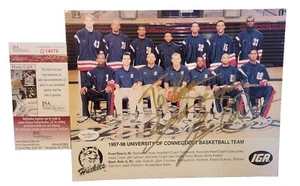 Signed 3x Champions 1998 Coach Jim Calhoun UCONN NCAA Basketball JSA COA Photo - Picture 1 of 6