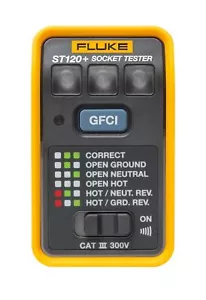 Fluke ST120+ GFCI Steckdosentester mit akustischem Piepser elektrischer Steckdosestester NEU - Bild 1 von 8