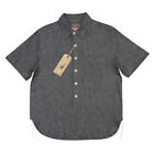BOB DONG Salt Pepper Gray Short-Sleeved Work Shirt Summer Vintage Mens Workwear