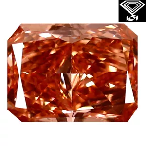 IGI Certified Fancy Brownish Pink CVD Diamond 0.99 ct Rectangular (7 x 5 mm) VS2 - Picture 1 of 3